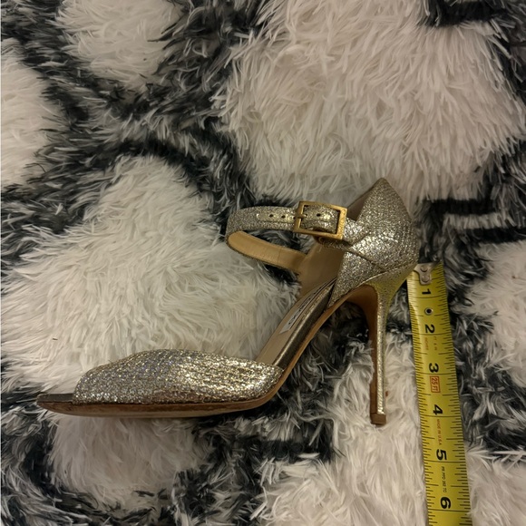 Jimmy Choo Silver Open-Toe Heels - Picture 2 of 4